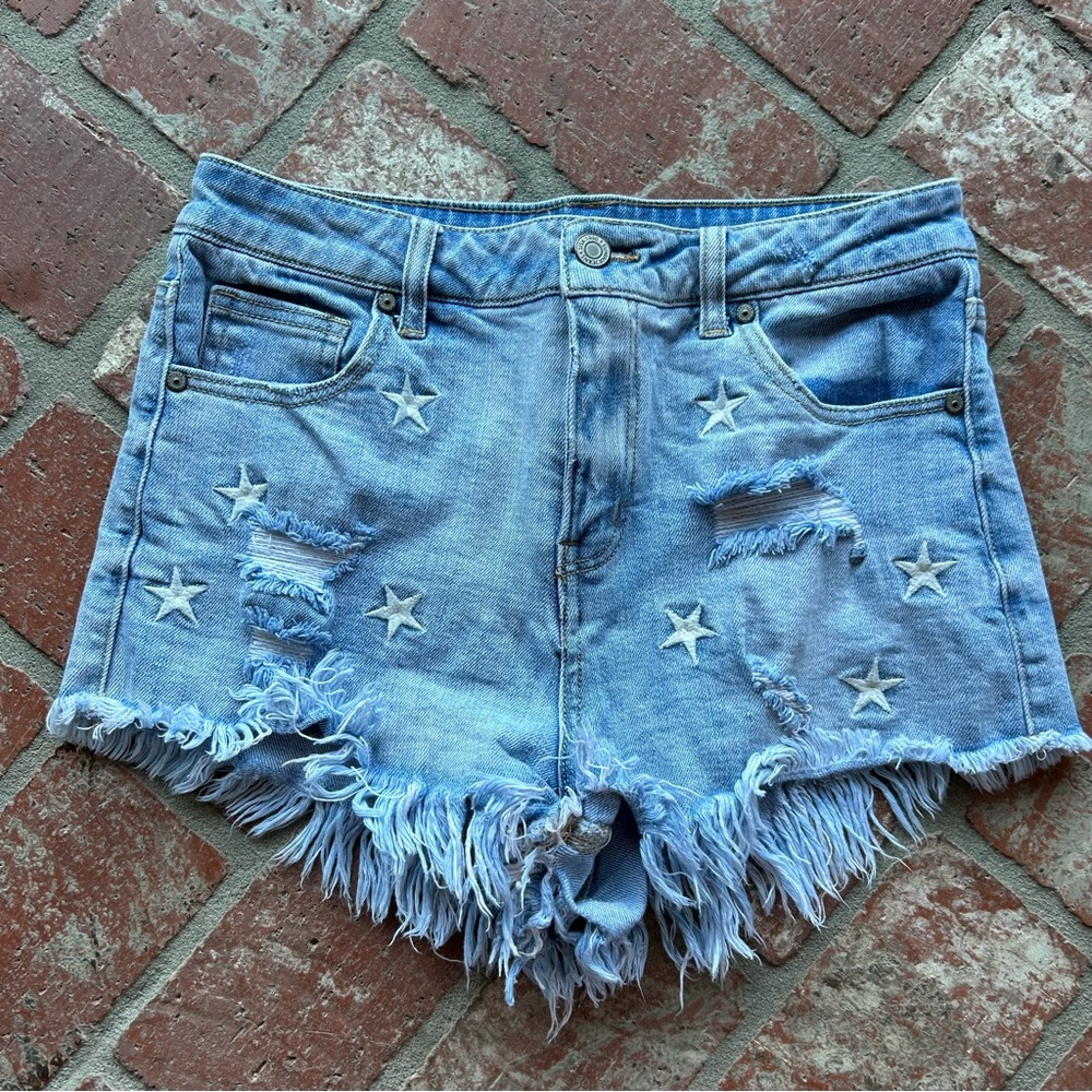 Blue Denim Women Shorts Size S